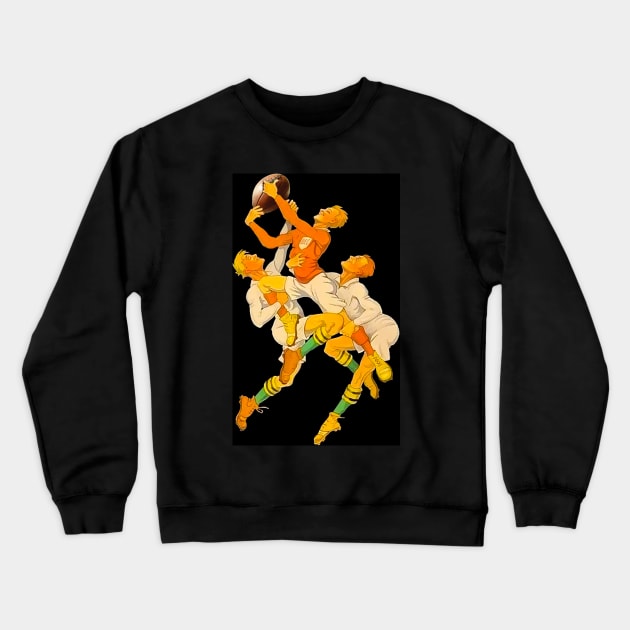 Vintage Rugby Leap Crewneck Sweatshirt by ArtShare